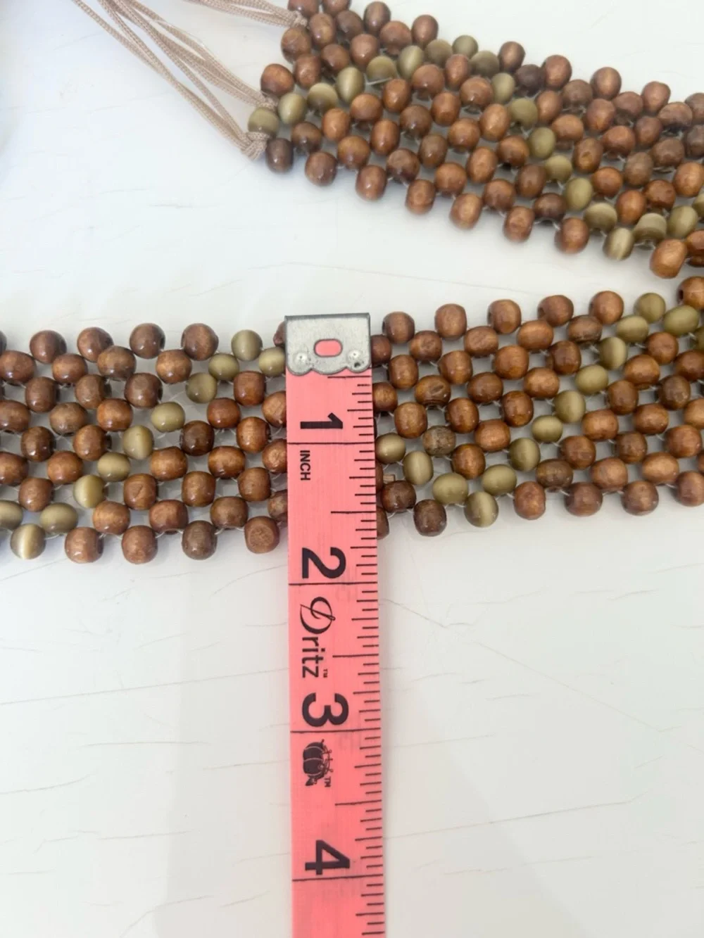 Vintage Boho Brown Beaded Tie Tassel Belt Festival Coachella